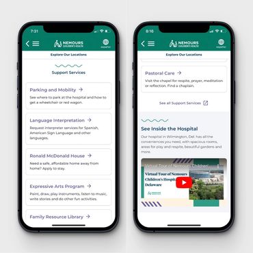 Support services and virtual tour
