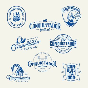Logo options for the Conquistador Festival