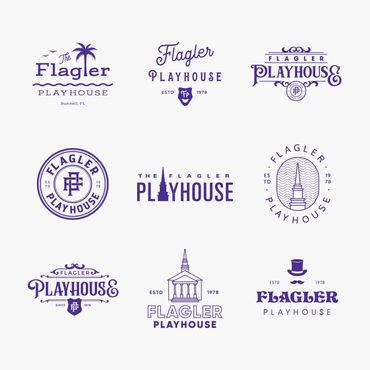 Logo options for the Flagler Playhouse 