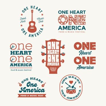 Logo options for One Heart, One America: Food & Music Fest