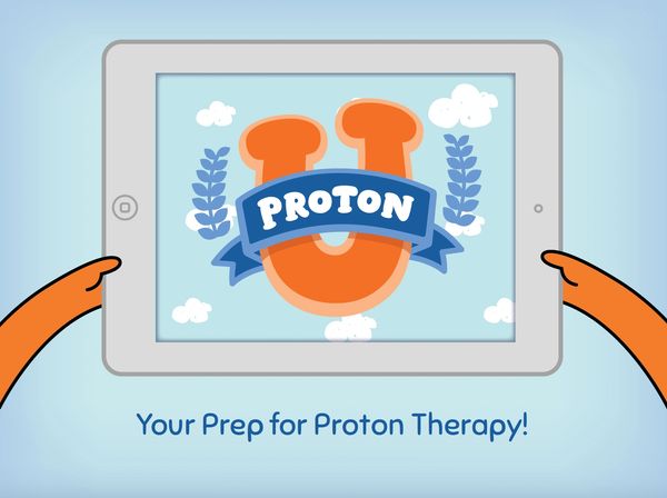 The logo and tagline: Your prep for proton therapy