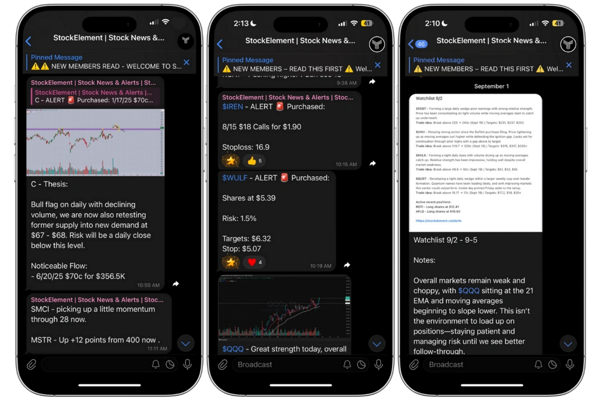 Stock market investment alerts live.