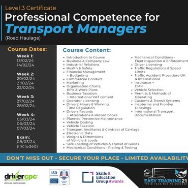 Transport Managers CPC Course details
