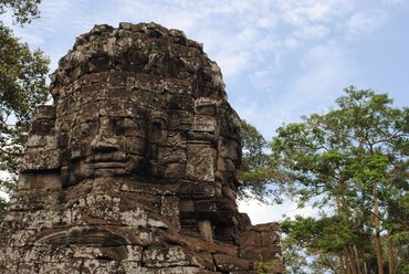 Bayon Temple, Cambodia. A face of the four divine abodes--equanimity, joy, compassion, and love
