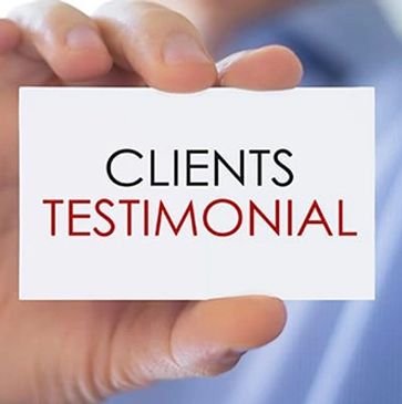 Client testimonials, happy customers, results