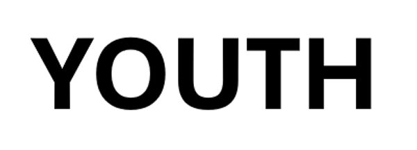The word 'YOUTH' in bold black letters on a white background.