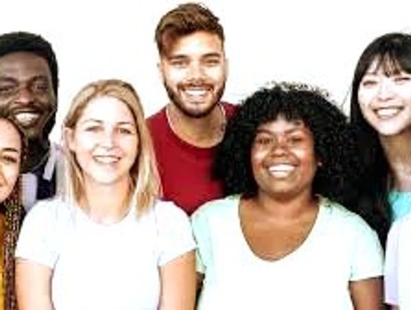 diverse groups of people smiling