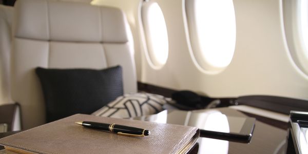 Clearview Aviation Falcon Private Jet Conference Table