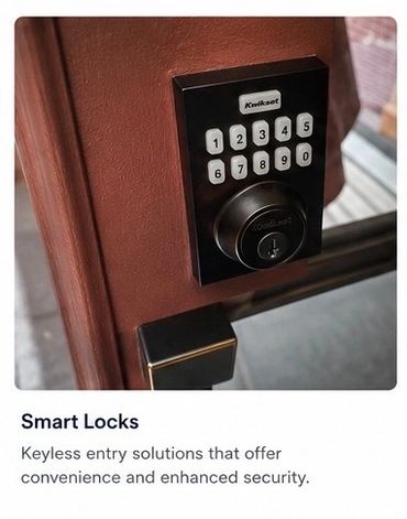 Smart keypad lock on a door offering keyless entry.