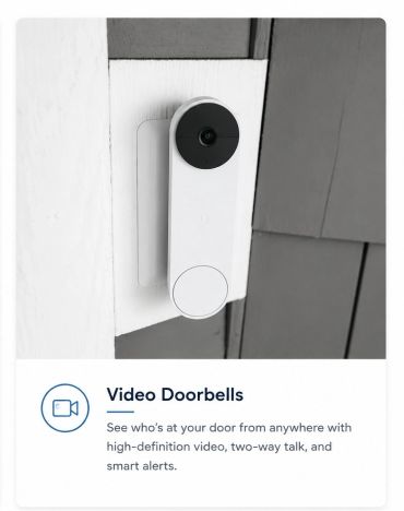 Sleek video doorbell with HD video and two-way talk.