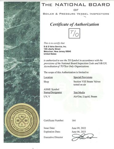 Certificate of Authorization T/O