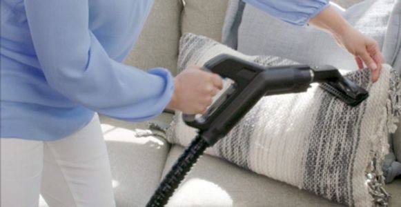 The Upholstery Tool effectively removes deeply embedded dirt.