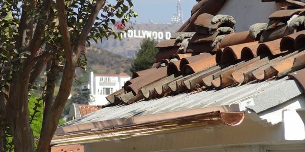 half round copper rain gutters, Hollywood CA