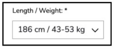 XC ski sizing information