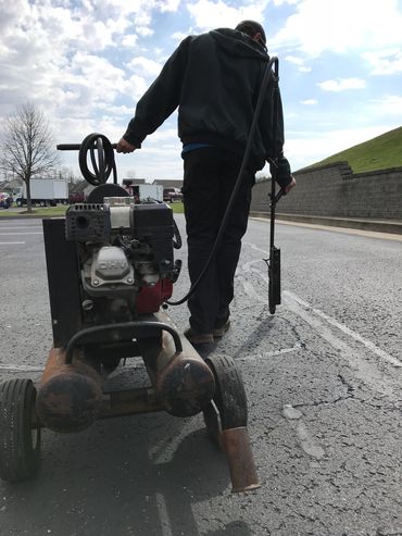pavement crack jetting