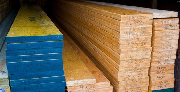 Calvert has LVL beams on stock and other hard to find items like douglas fir lumber and long lengths