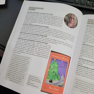 Image of a magazine Interview with Jeyran Main celebrating a book called Christmas on Rosy Lane.