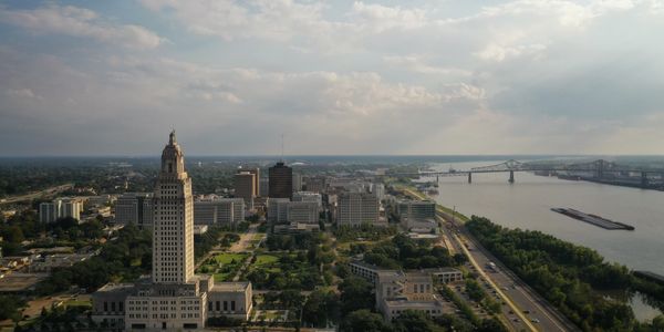 Aerial Photography of Downtown Baton Rouge.