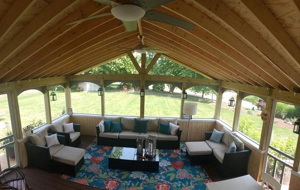 Westfield, IN 18x20 screened in porch interior view