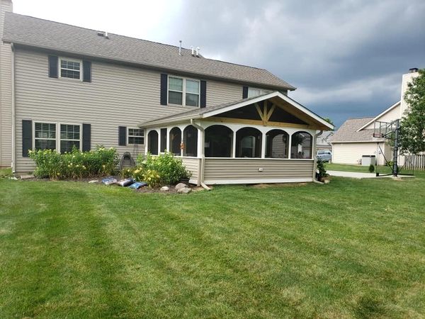 Yard view - Westfield, IN 18x20 maintenance free screened in porch