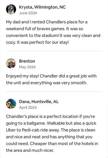 Airbnb guest review