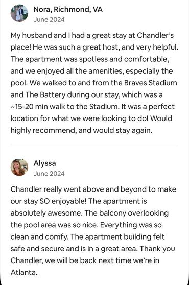 Airbnb guest review