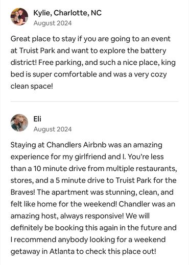 Airbnb guest review