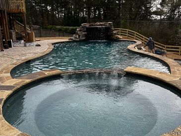 Custom Pool Build Costs - Georgia Pool Grotto Cost - Atlanta Pool Flagstone Coping - Canton Pools