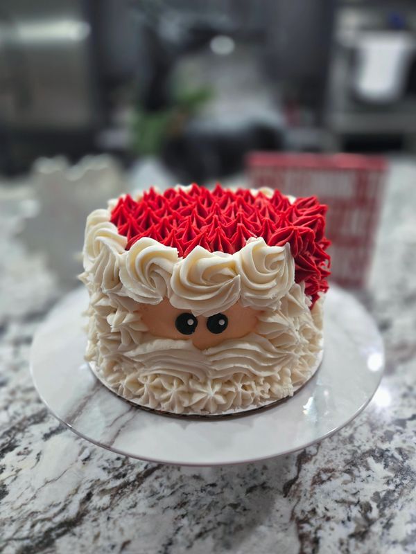 6-inch (3-layer) vanilla Santa cake