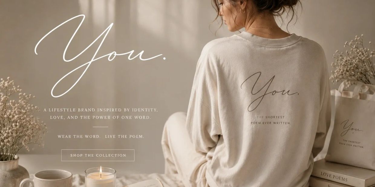 Woman wearing a 'You.' branded lifestyle shirt.