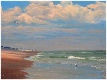 "Sunny Day, Outer Banks," oil, 18 x 24"