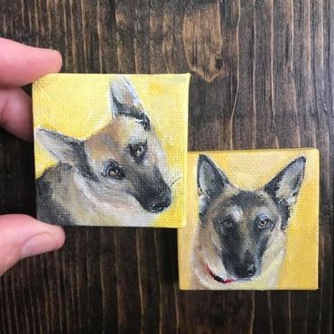 dog portrait, mini dog portrait, mini dog painting, lisa fasulo, hand painted pet portrait
