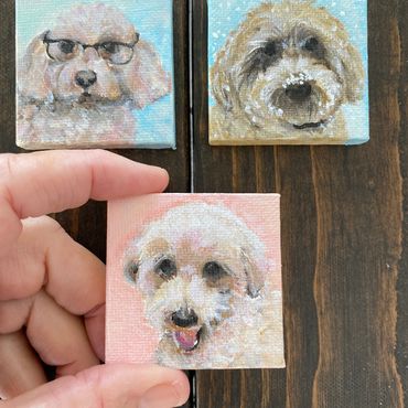 dog portrait, mini dog portrait, mini dog painting, lisa fasulo, hand painted pet portrait