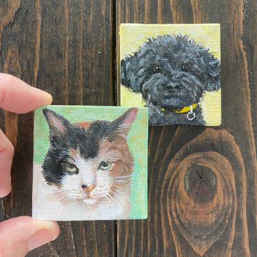 dog portrait, mini dog portrait, mini dog painting, lisa fasulo, hand painted pet portrait