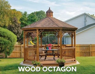 wood octogon gazebo