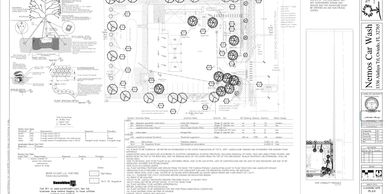 Detailed site plan for Newton Car Wash landscaping and planting.