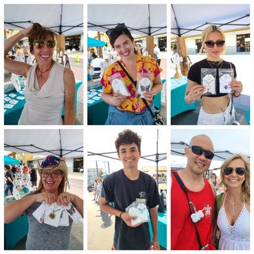 Happy Customers smiling and showing or wearing their Changeout Jewelry & Pendants