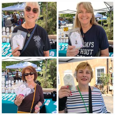 Happy Customers smiling and showing or wearing their Changeout Jewelry & Pendants