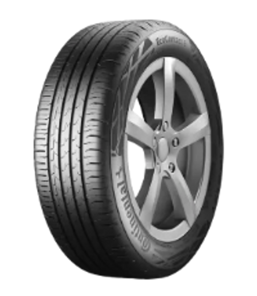 Photo of a Continental EcoContact 6 EV tire on white background.