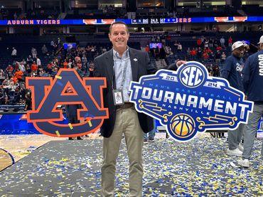 Kyle Ritchie, founder of Ritchie Eventures, celebrating Auburn's 2024 SEC Basketball Championship