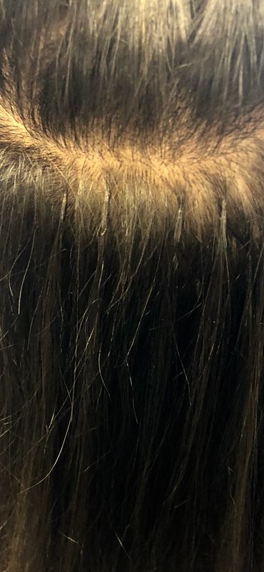 close up of hair extensions