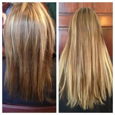 before and after photos of hair extensions