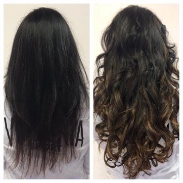 before and after photos of brunette hair extensions