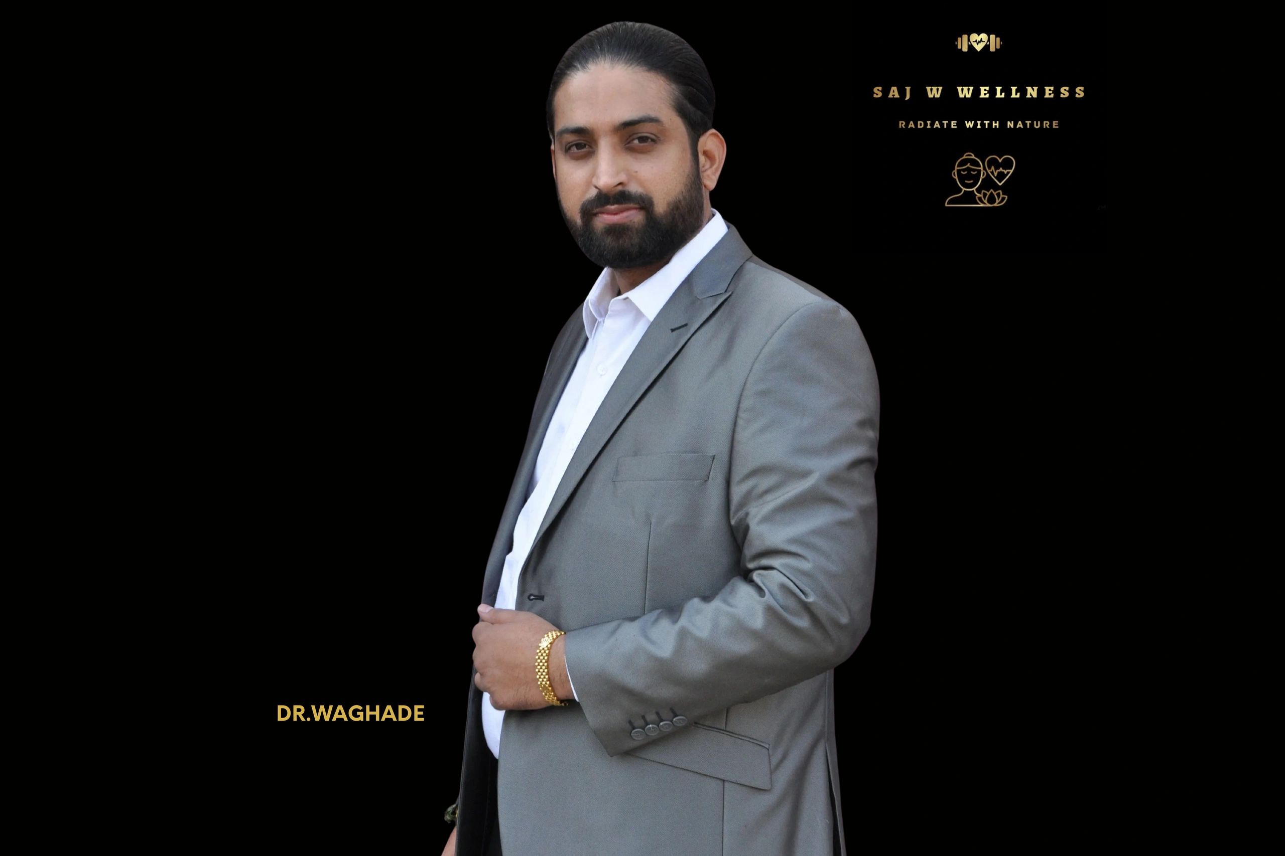 Professional portrait of Dr. Waghade for SAJ W Wellness.