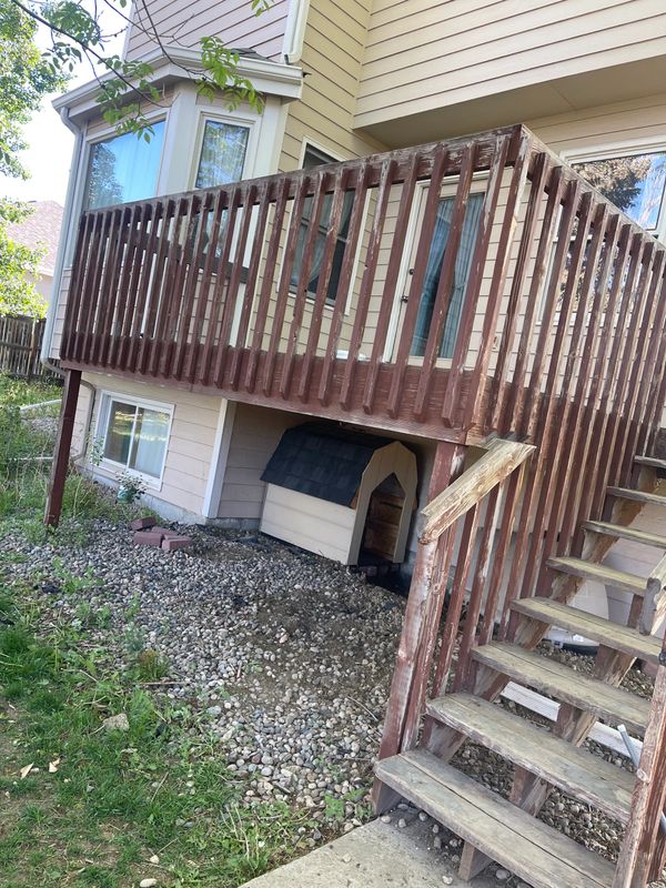 wood deck with old paint