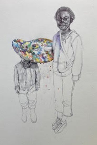 Protective Admiration No. 1
Tomye Neal Madison
20x16”, Ink Drawing with Colored Pencil