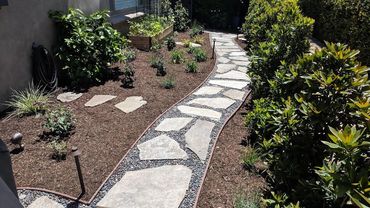 stone pathway in garden Orange County