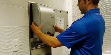 installation of paper and sanitation dispensers