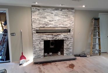 fireplace surround stone tile Hull, Massachusetts