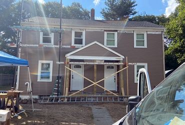 new wood siding and porch in Hull, Massachusetts